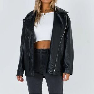 PRINCESS POLLY NEXT IN LINE FAUX LEATHER BIKER JACKET
